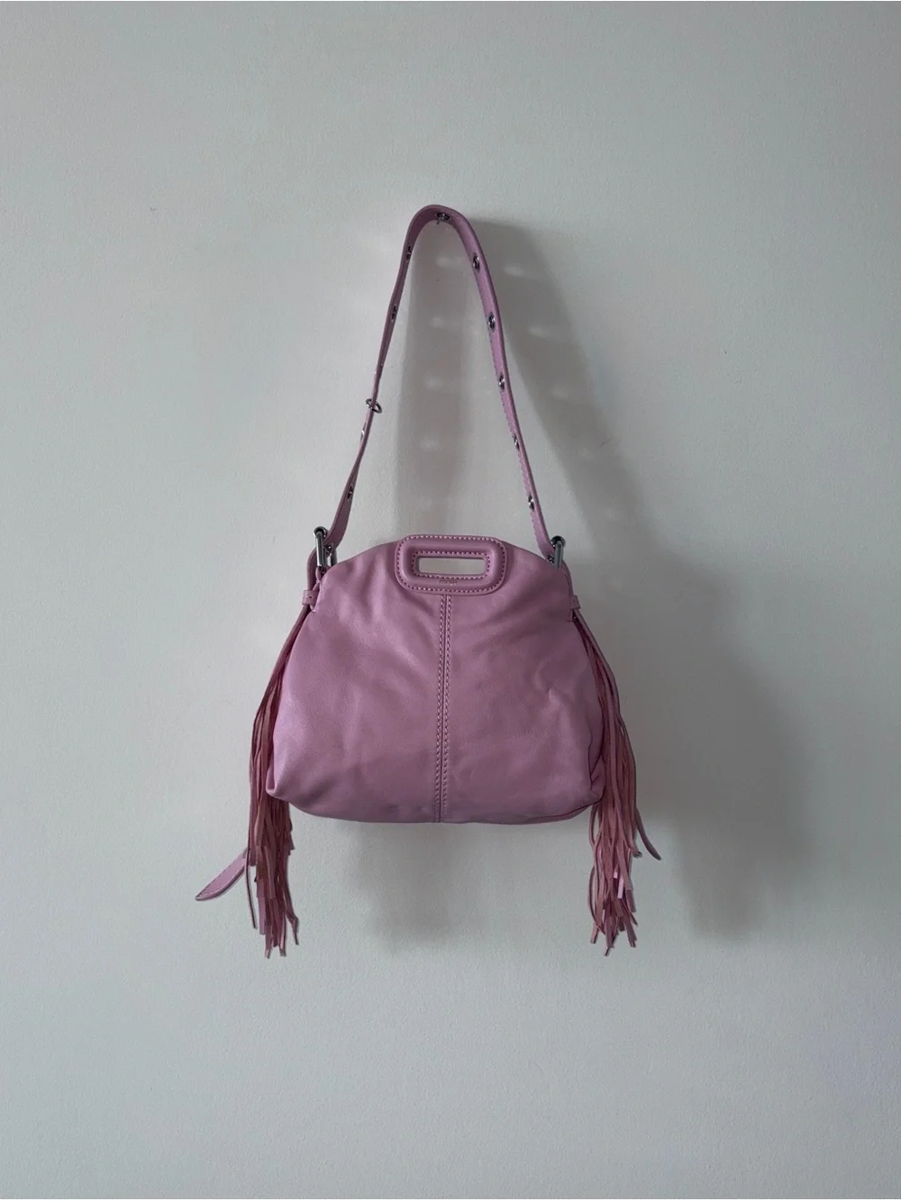Maje Miss M Mini Pink Leather Bag - Picture 3 of 9